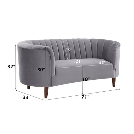 ACME LV00167 Millephri Gray Loveseat  8