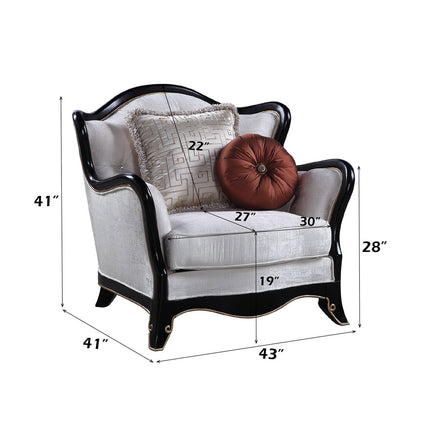 ACME LV00253 Nurmive Chair with 2 Pillows  5