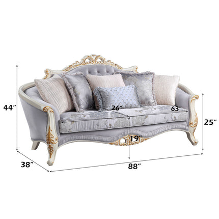 ACME LV00254 Galelvith Sofa with 6 Pillows  7