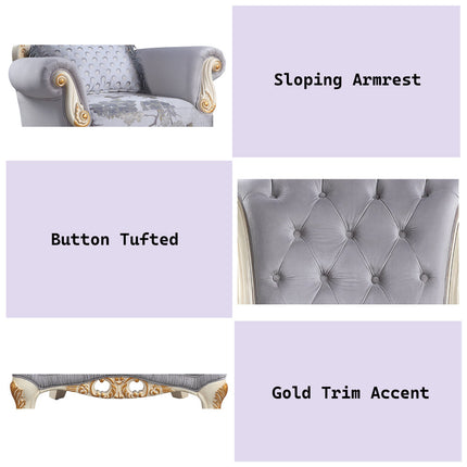 ACME LV00256 Galelvith Chair with 1 Pillow  6