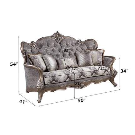 ACME LV00299 Elozzol Sofa with 5 Pillows  5