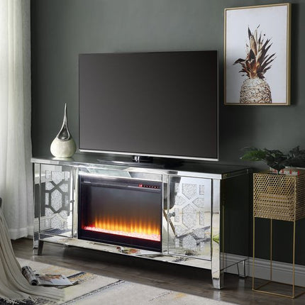 ACME LV00312 Noralie TV Stand with Fireplace