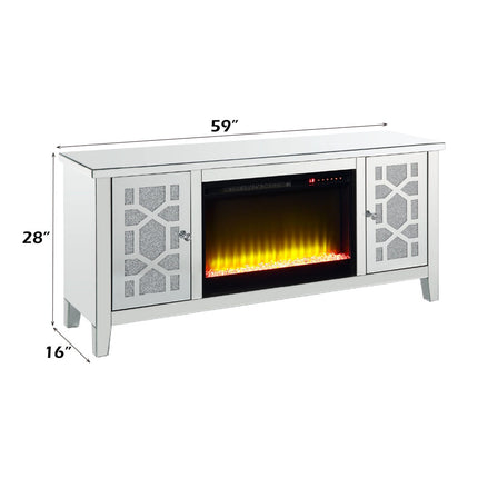 ACME LV00312 Noralie TV Stand with Fireplace  1