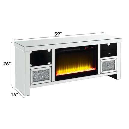 ACME LV00313 Noralie TV Stand with Fireplace  1