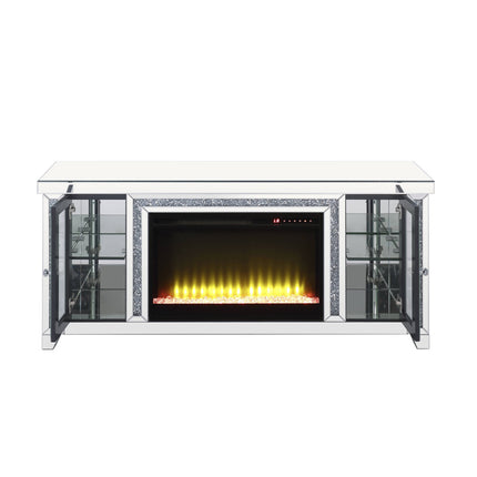 ACME LV00315 Noralie TV Stand with Fireplace  4