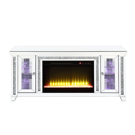 ACME LV00315 Noralie TV Stand with Fireplace  8