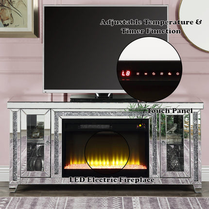 ACME LV00315 Noralie TV Stand with Fireplace  10