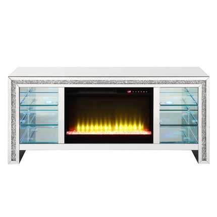 ACME LV00317 Noralie TV Stand with Fireplace  4