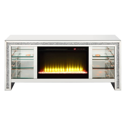 ACME LV00317 Noralie TV Stand with Fireplace  7