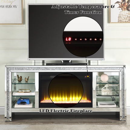 ACME LV00317 Noralie TV Stand with Fireplace  10