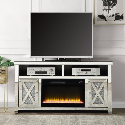 ACME LV00318 Noralie TV Stand with Fireplace