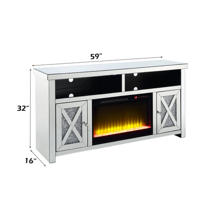 ACME LV00318 Noralie TV Stand with Fireplace  1