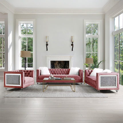 ACME LV00327 Heiberoii Pink Sofa  8
