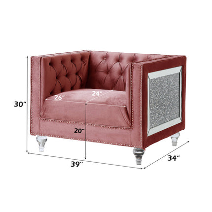 ACME LV00329 Heiberoii Pink Chair  9