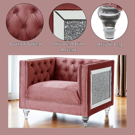 ACME LV00329 Heiberoii Pink Chair  10