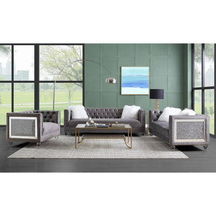 ACME LV00331 Heiberoii Gray Loveseat  3