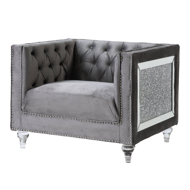 ACME LV00332 Heiberoii Gray Chair  1