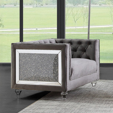 ACME LV00332 Heiberoii Gray Chair ACME Furniture