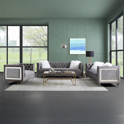 ACME LV00332 Heiberoii Gray Chair  6