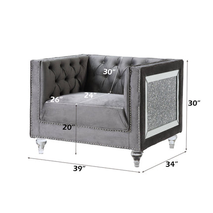 ACME LV00332 Heiberoii Gray Chair  9