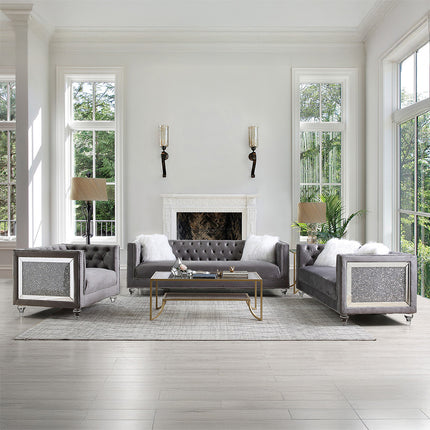 ACME LV00332 Heiberoii Gray Chair  8