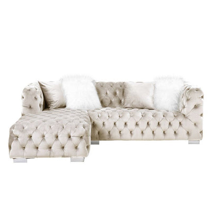 ACME LV00334 Syxtyx Beige Sectional Sofa with 4 Pillow
