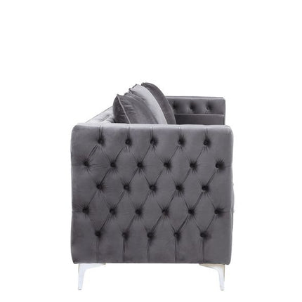 ACME LV00368 Bovasis Light Gray Sofa with 5 Pillow  2