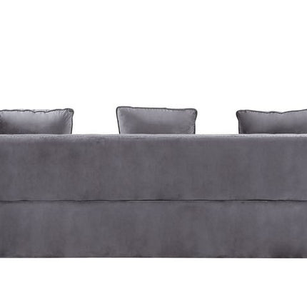 ACME LV00368 Bovasis Light Gray Sofa with 5 Pillow  3