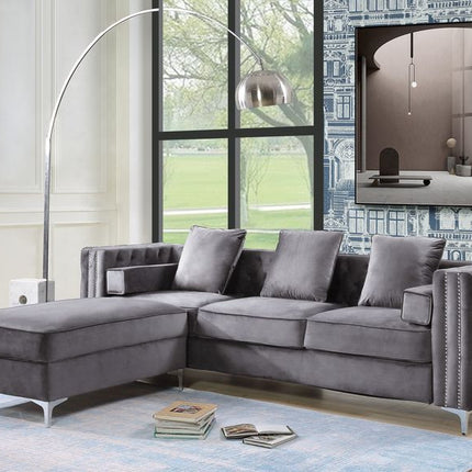 ACME LV00369 Bovasis Light Gray Ottoman  2