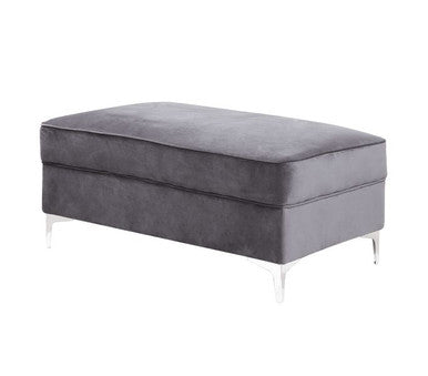 ACME LV00369 Bovasis Light Gray Ottoman ACME Furniture
