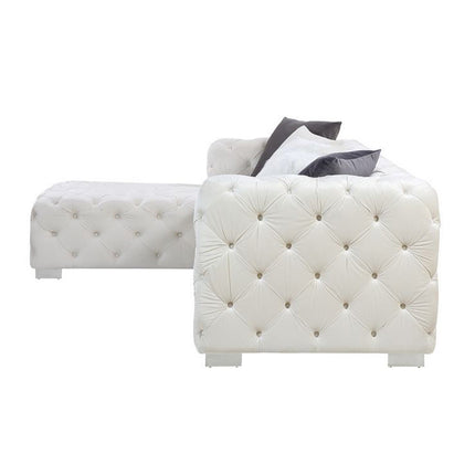 ACME LV00391 Qokmis Beige Sectional Sofa with 6 Pillow  1
