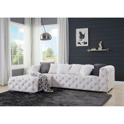 ACME LV00391 Qokmis Beige Sectional Sofa with 6 Pillow  4
