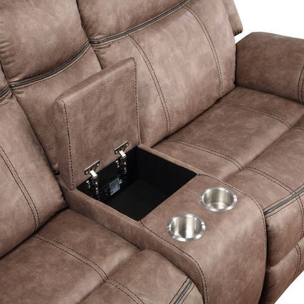 ACME LV00397 Dollum Chocolate Sectional Sofa  6