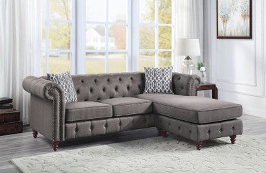 ACME LV00499 Waldina Brown Sectional Sofa ACME Furniture