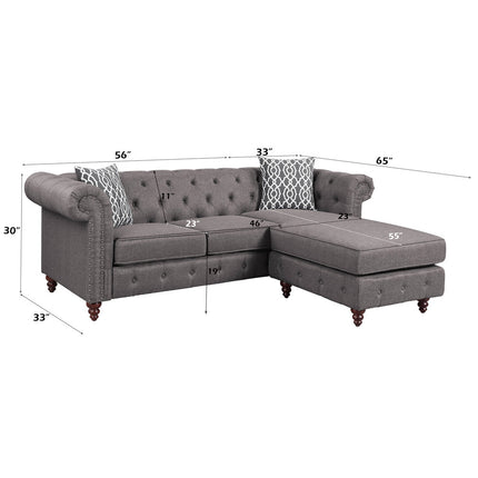 ACME LV00499 Waldina Brown Sectional Sofa  2