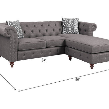 ACME LV00499 Waldina Brown Sectional Sofa  1