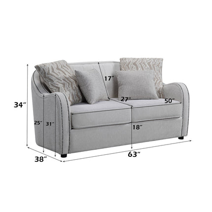 ACME LV00579 Mahler Loveseat with 4 Pillow  5