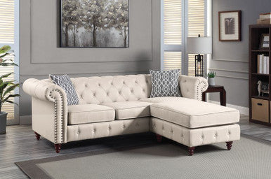 ACME LV00643 Waldina Beige Sectional Sofa ACME Furniture
