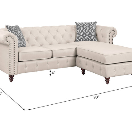 ACME LV00643 Waldina Beige Sectional Sofa  1