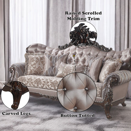 ACME LV00809 Benbek Sofa with 5 Pillows  7