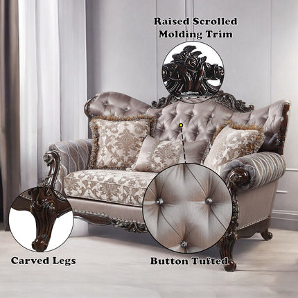 ACME LV00810 Benbek Loveseat with 3 Pillows  5