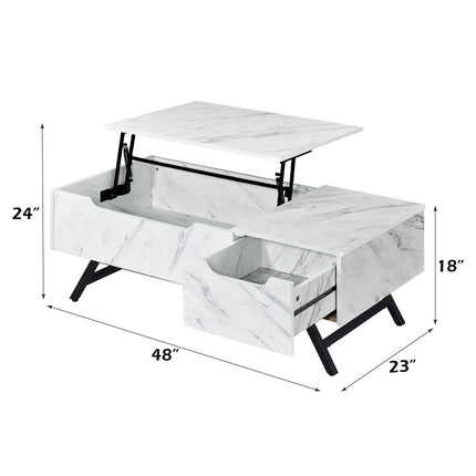ACME LV00830 Throm White Coffee Table with Lift Top  5