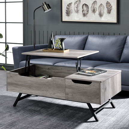 ACME LV00832 Throm Gray Oak Coffee Table with Lift Top