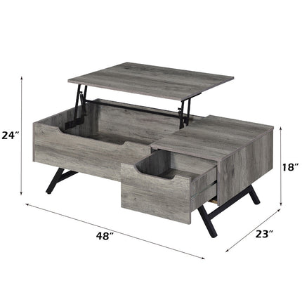 ACME LV00832 Throm Gray Oak Coffee Table with Lift Top  5