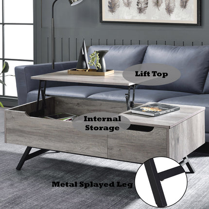 ACME LV00832 Throm Gray Oak Coffee Table with Lift Top  6