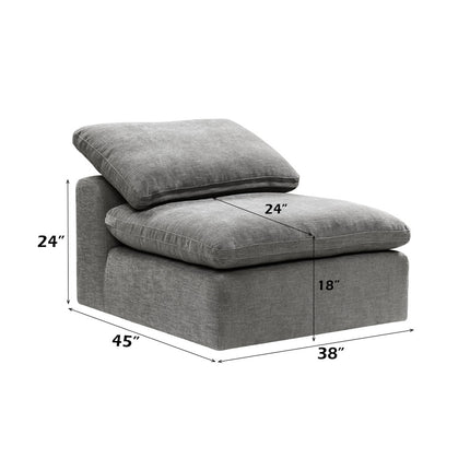 ACME LV01103 Naveen Gray Modular Armless Chair  5