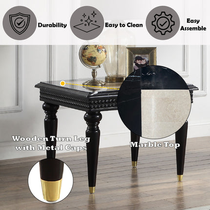 ACME LV01159 Tayden End Table with Marble Top  6
