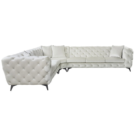 ACME LV01160 Atronia Sectional Sofa with 4 Pillows  1