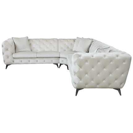 ACME LV01160 Atronia Sectional Sofa with 4 Pillows  3