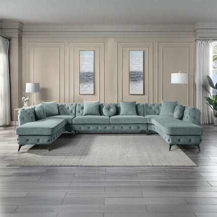 ACME LV01161 Atronia Sectional Sofa with 7 Pillows